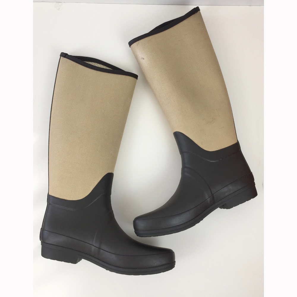 Hunter Regent St. James Canvas Tall Rain Boots 9